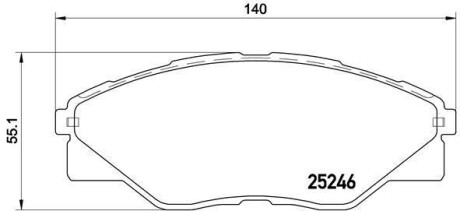 Комплект тормозных колодок, дисковый тормоз - (044650K290) BREMBO P 83 137