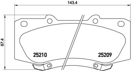 Комплект тормозных колодок, дисковый тормоз - BREMBO P 83 140