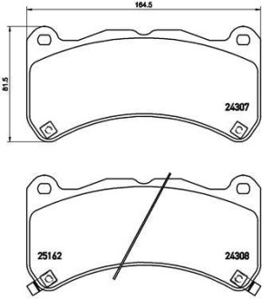 Комплект тормозных колодок, дисковый тормоз - BREMBO P 83 146