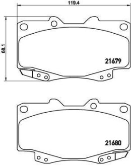 Klocki ham. HILUX 05- - BREMBO P83151