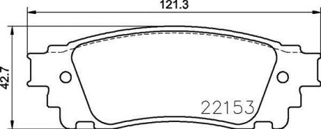 Гальмівні колодки зад. Toyota Camry 17-/Rav4 18-/Lexus RX 15- - (0446658021, 0446658022, 0446678010) BREMBO P 83 166