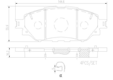 Klocki ham.prz toyota hi-lux 15- - (044650K350, 044650K420) BREMBO P83167