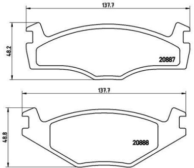 Комплект тормозных колодок, дисковый тормоз - BREMBO P 85 005