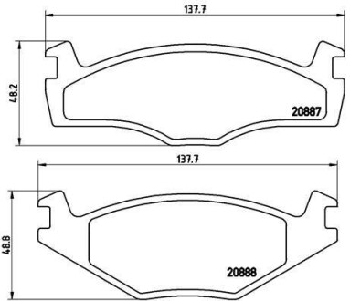 Комплект тормозных колодок, дисковый тормоз - BREMBO P 85 012