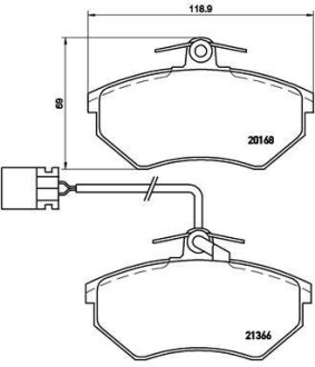 Комплект тормозных колодок, дисковый тормоз - BREMBO P 85 034