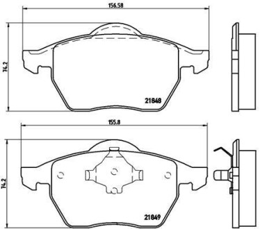 Комплект тормозных колодок, дисковый тормоз - BREMBO P 85 039