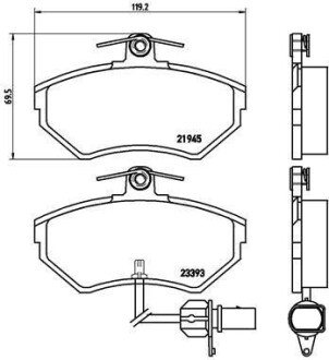 Комплект тормозных колодок, дисковый тормоз - BREMBO P 85 044