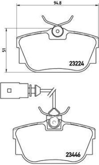 Комплект тормозных колодок, дисковый тормоз - BREMBO P 85 046