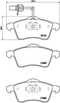 Комплект тормозных колодок, дисковый тормоз - BREMBO P 85 049