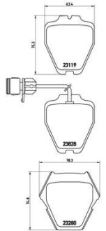 Комплект тормозных колодок, дисковый тормоз - BREMBO P 85 054