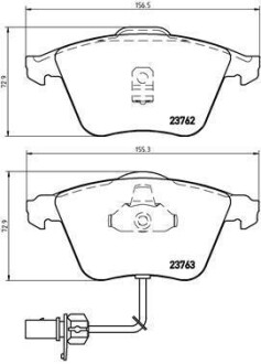 Комплект тормозных колодок, дисковый тормоз - BREMBO P 85 056