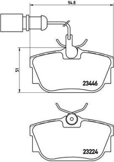 Комплект тормозных колодок, дисковый тормоз - BREMBO P 85 059