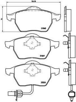 Комплект тормозных колодок, дисковый тормоз - BREMBO P 85 060