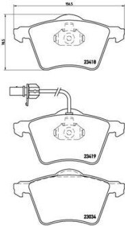 Комплект тормозных колодок, дисковый тормоз - BREMBO P 85 062