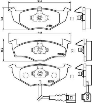 Комплект тормозных колодок, дисковый тормоз - BREMBO P 85 071