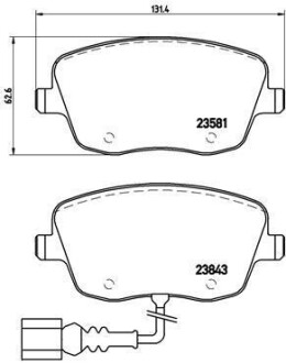 Комплект тормозных колодок, дисковый тормоз - BREMBO P 85 077