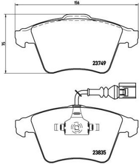 Комплект тормозных колодок, дисковый тормоз - BREMBO P 85 090