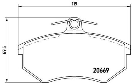 Комплект тормозных колодок, дисковый тормоз - BREMBO P 85 092