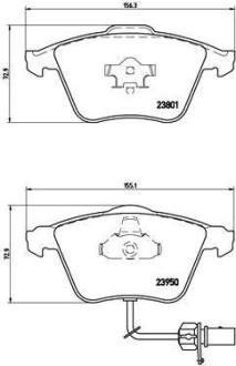 Комплект тормозных колодок, дисковый тормоз - BREMBO P 85 097