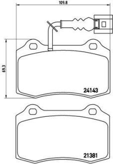 Комплект тормозных колодок, дисковый тормоз - BREMBO P 85 104