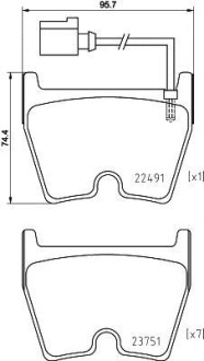 Комплект тормозных колодок - (8U0698151F, 8U0698151G, 8U0698151H) BREMBO P 85 152