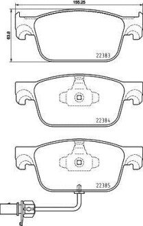 Комплект тормозных колодок - (8W0698151Q, 8W0698151K, 8W0698151AG) BREMBO P 85 153 (фото 1)