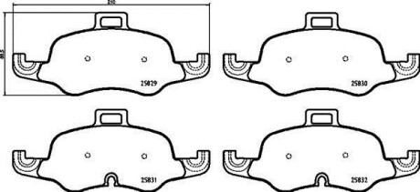 Комплект тормозных колодок - (8S0698151) BREMBO P85160