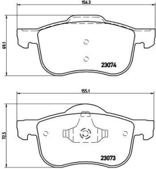 Комплект тормозных колодок, дисковый тормоз - BREMBO P 86 016