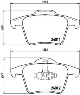 Гальмівні колодки зад. Volvo XC90 02-10 (ATE) - (30793093, 274528, 274330) BREMBO P 86 019