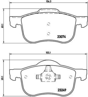 Комплект тормозных колодок, дисковый тормоз - BREMBO P 86 020