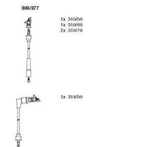 Комплект проводов зажигания - (1612429, 90113025) BREMI 300/377