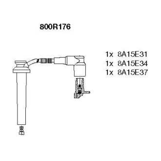 Комплект проводов зажигания - (4138501, 4138502, 4335003) BREMI 800R176