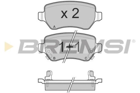 Гальмівні колодки зад. Combo 05-/Astra G/H - BREMSI BP3027