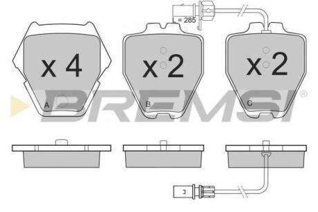 Гальмівні колодки пер. VW Phaeton 02-07 (TRW) - (4D0698151K, 4D0698151M, 4D0698151N) BREMSI BP3151