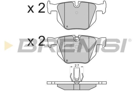 Гальмівні колодки зад. BMW 3(E90)/5(E60) (ATE) (122x58,2x17) - BREMSI BP3173