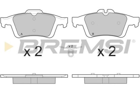 Гальмівні колодки зад. Connect/Focus II//Citroen C5/Saab 9-3 01- (ATE) - BREMSI BP3217