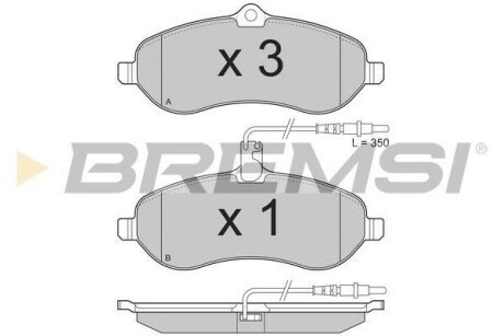 Комплект тормозных колодок - BREMSI BP3283