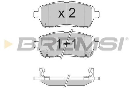 Комплект тормозных колодок - (d6Y13328Z, D6Y13328ZA) BREMSI BP3316