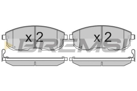 Гальмівні колодки пер. Suzuki SX4 06-/Nissan Tiida 07-12 (Hitachi) - BREMSI BP3342