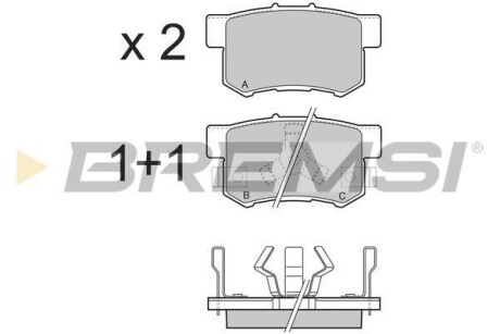 Гальмівні колодки зад. Honda Accord VIII/CR-V 01-06 08- (akebono) - BREMSI BP3374