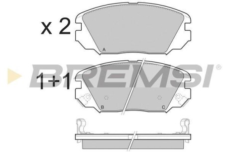 Гальмівні колодки пер. Hyundai Tucson 04-10 (mando) (131,5x60,2x17,5) - BREMSI BP3401