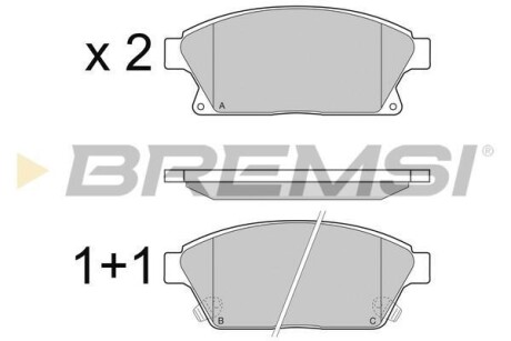 Гальмівні колодки пер. Astra J/Zarifa/Chevrolet Cruze 09- - (13301234, 13412810, 1605178) BREMSI BP3405 (фото 1)