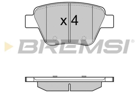 Гальмівні колодки зад. Caddy/Jetta 10-/Golf 09-13 - BREMSI BP3429