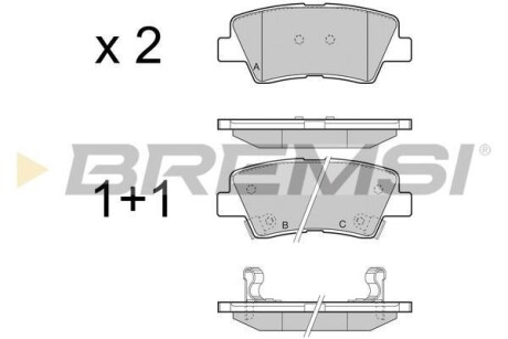 Гальмівні колодки зад. Sonata V/i 40/Optima/Soul 05- - (48413341A0, 583022EA31, 583022KA00) BREMSI BP3456 (фото 1)