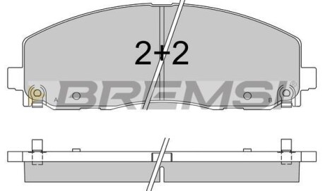 Гальмівні колодки пер. Fiat Freemont 11-/Dodge Caravan 08- (183x63.2x19.5) - BREMSI BP3543