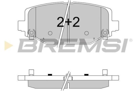 Гальмівні колодки зад. Fiat Freemont 11-/Dodge Caravan 08- (130.1x55.2x17.1) - (168144209AA, 68144209AA, 68159526AB) BREMSI BP3544