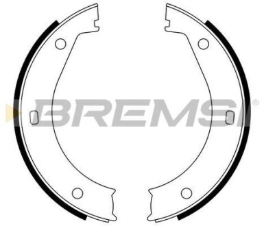 Колодки ручного гальма BMW 5(E28,E34) 81-97/6(E24) 77-89/ 7(E38) 94-01 (ATE) - (34211120867, 34211120868, 34211120870) BREMSI GF0076 (фото 1)