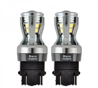 Лампа светодиодная 12/24V P27/7W W2,5x16q (3157) (14SMD 28х35) 6000K CANBUS Non- - BREVIA 10339X2