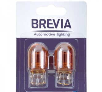 Лампа накаливания Amber WY21W 12V 21W WX3x16d (2 шт.) - BREVIA 12312B2