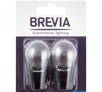 Лампа накаливания P27/7W (3157) 12V 27/7W W2.5x16q (2 шт.) - BREVIA 12339B2